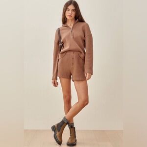 Reformation Set Waffle Half‎ Zip & Dixon Short Set Size Medium